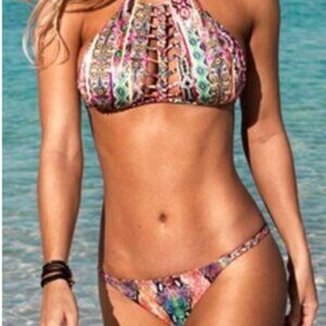 Luli Fama My Way Double REVERSIBLE top (size M) and bottom (size L) NWT